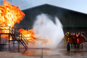 gas fired prop, outdoor fire training