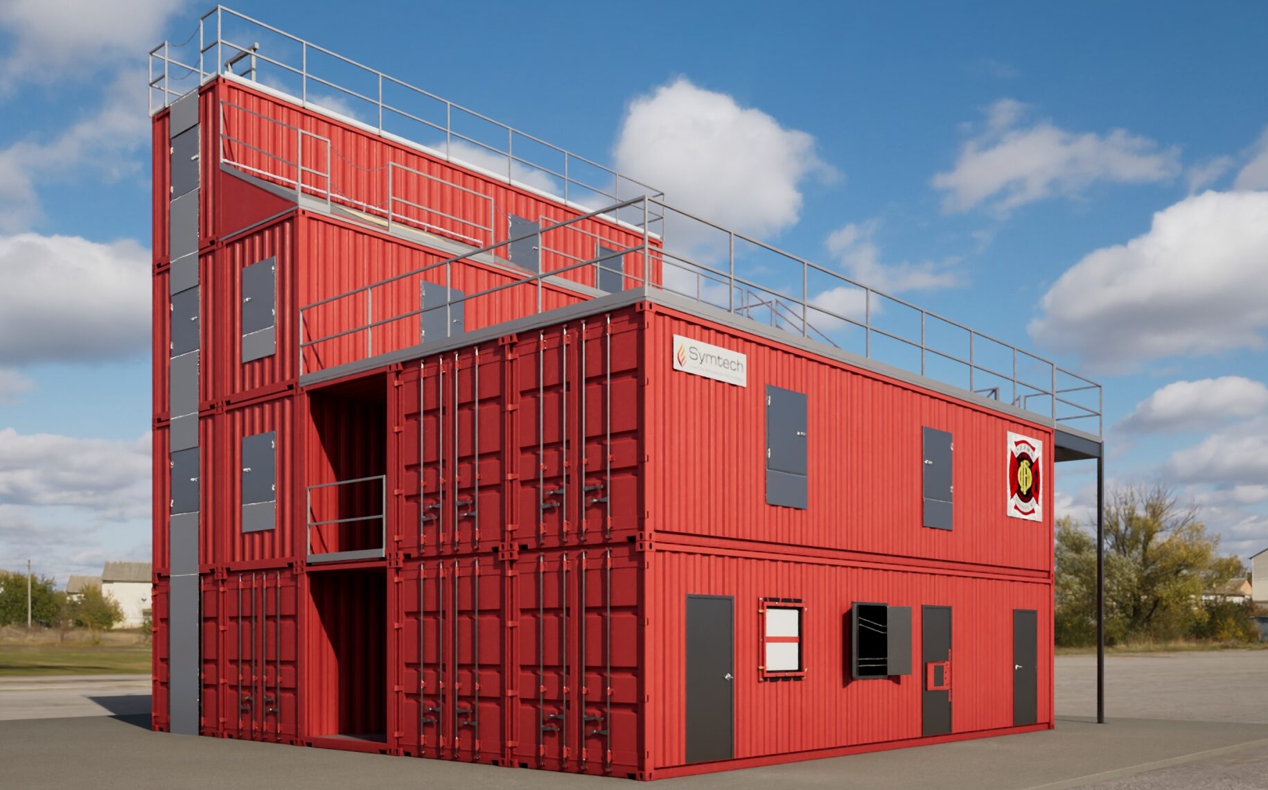 Apartment Breezeway Fire Training Tower Burn Building